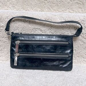 Hobo black leather clutch/wallet